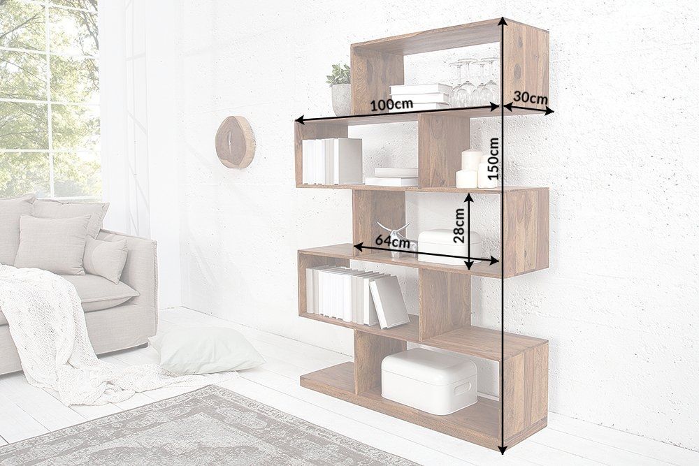 Etajera din Lemn masiv de palisandru Maro Makassar L100xH150cm