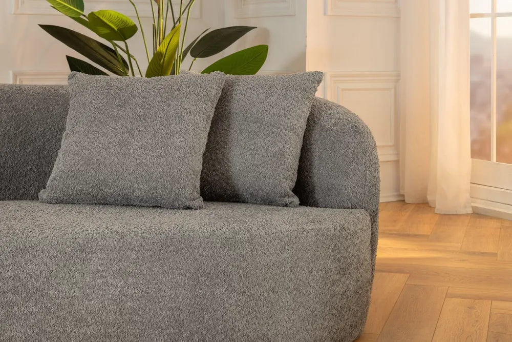 Canapea 3 locuri tapitat cu Stofa boucle Gri L229cm Atelier