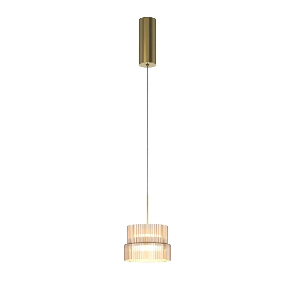 Pendul din Metal Bronz si Sticla Maro Cognac H334xD14.8cm Scala