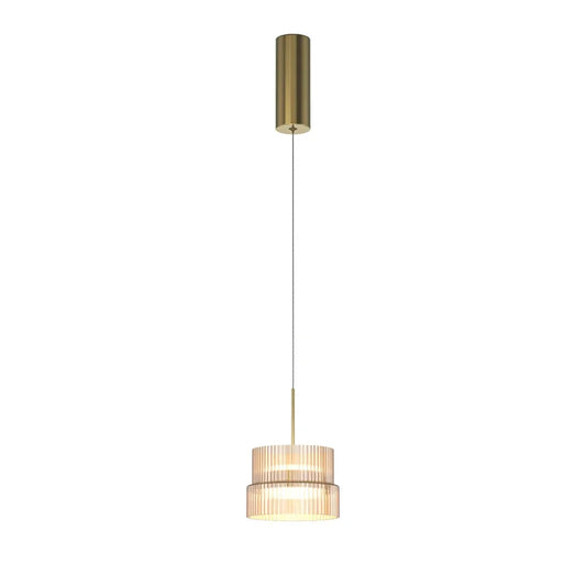 Pendul din Metal Bronz si Sticla Maro Cognac H334xD14.8cm Scala