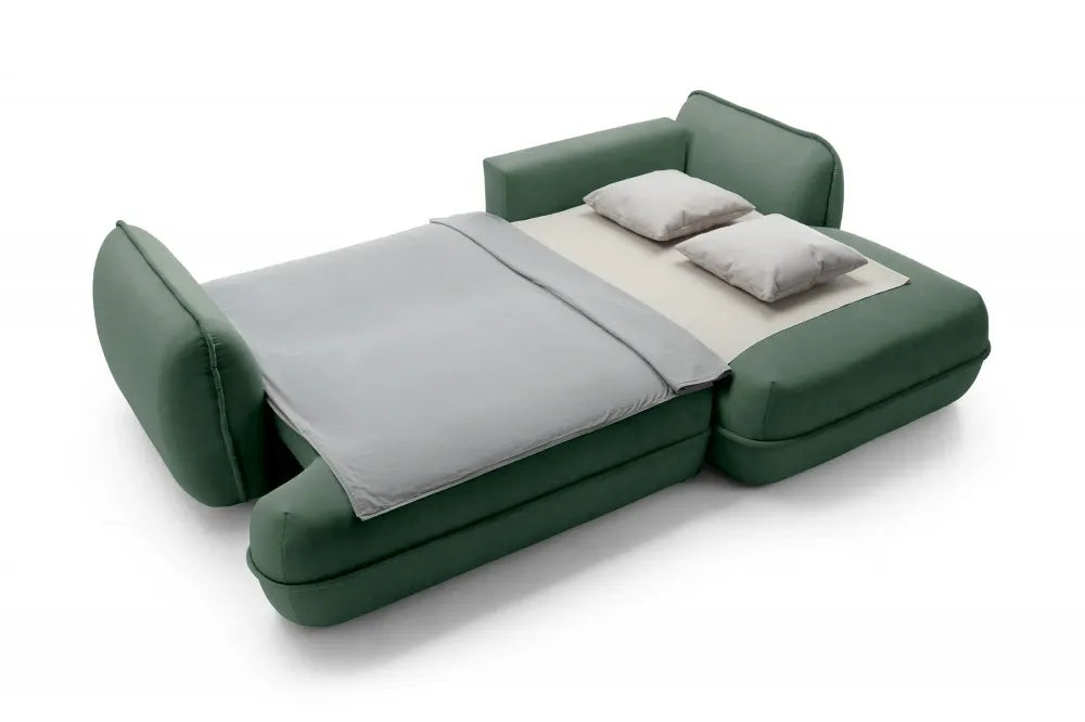 Coltar extensibil cu spatiu depozitare din Stofa Cloud Verde Visby
