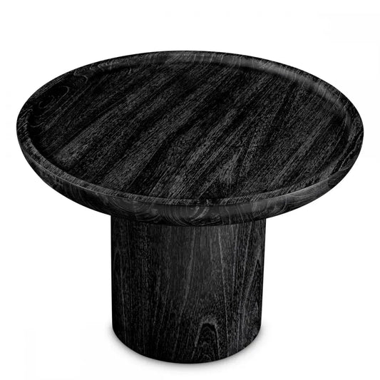 Masuta laterala Rotunda din Furnir Gri carbune D64.5xH46cm Rouault Eichholtz