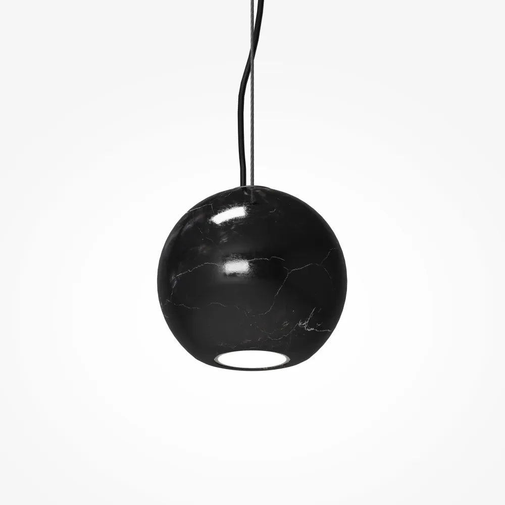 Pendul din Metal Negru si Marmura Negru H313.6xD12cm Basic Texture