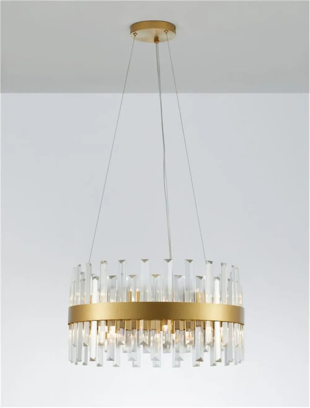 Candelabru structura din Metal Auriu si abajur din Cristal Transparent H120xL55cm IP20 CROWN