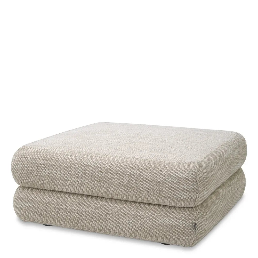 Puf tapitat cu Stofa  Bej L92xA92xH40cm Malaga Eichholtz