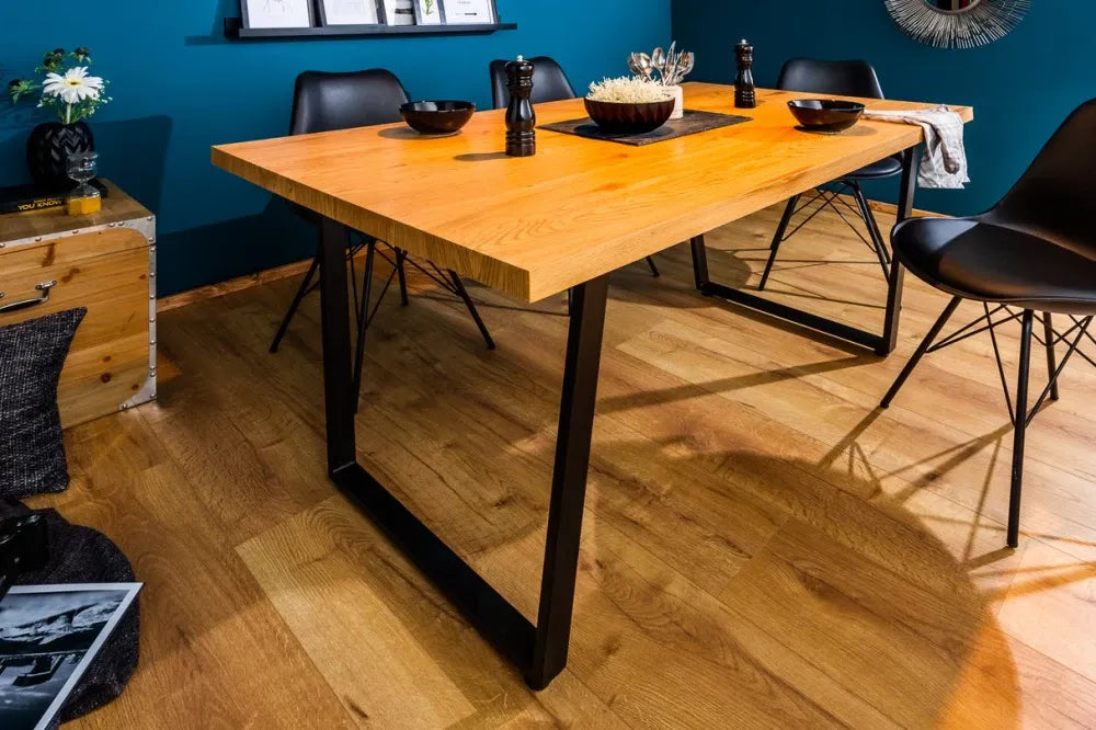 Masa din MDF Maro si Metal Negru L160xH77cm Loft