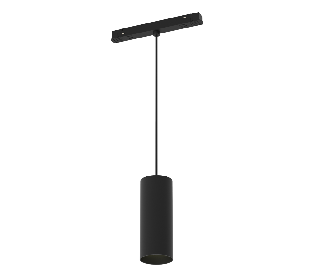 Pendul pentru sina magnetica Exility din Aluminiu Negru 12W 900lm k D5xH122cm Focus LED