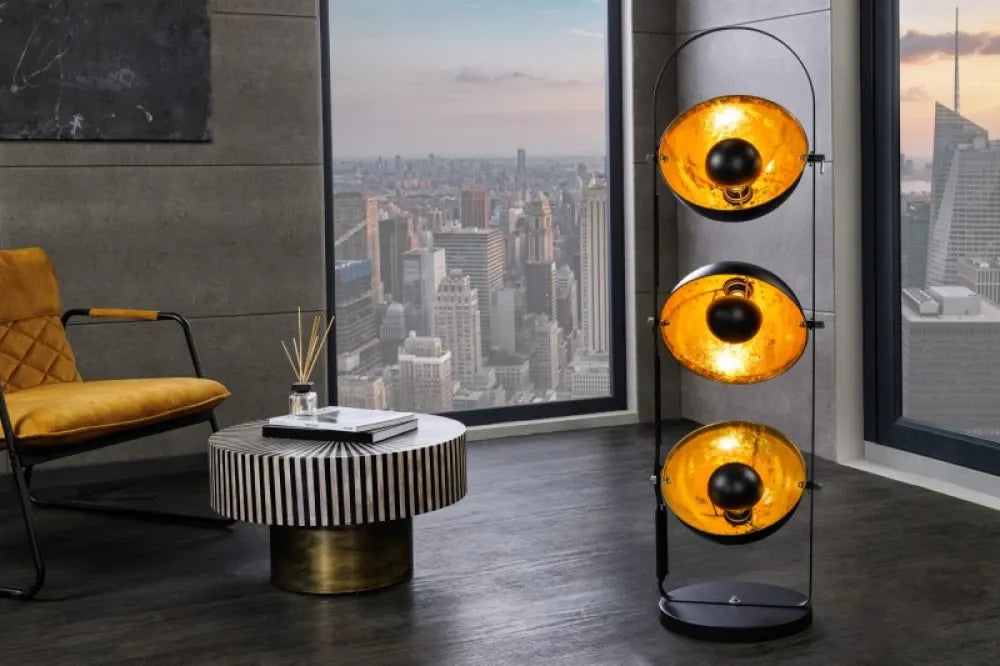 Lampa de podea din Metal Negru/Auriu H130xL37cm Studio