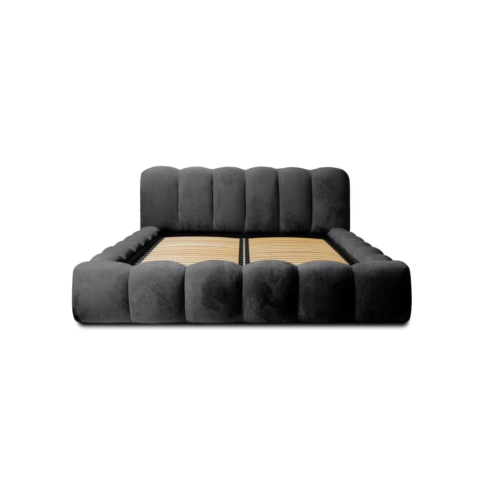 Pat 140x200cm tapitat cu Chenille Negru Dallas