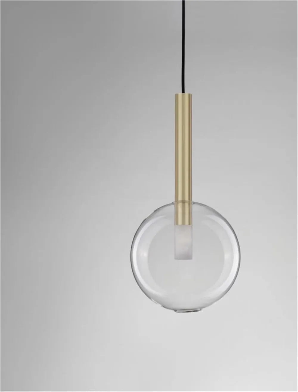 Pendul structura din Metal Negru/Auriu si abajur din Sticla Transparent H190.5xL20cm IP20 AMELIA