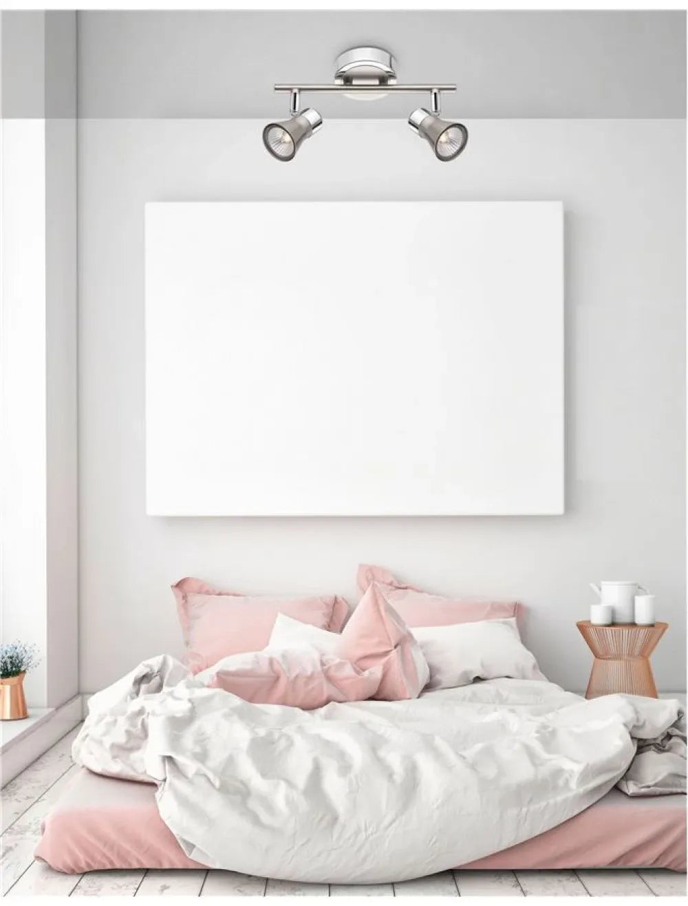 Plafoniera structura din Metal Argintiu si abajur din Metal Argintiu H16.5xL25cm IP20 GALERIA