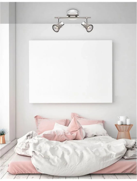 Plafoniera structura din Metal Argintiu si abajur din Metal Argintiu H16.5xL25cm IP20 GALERIA
