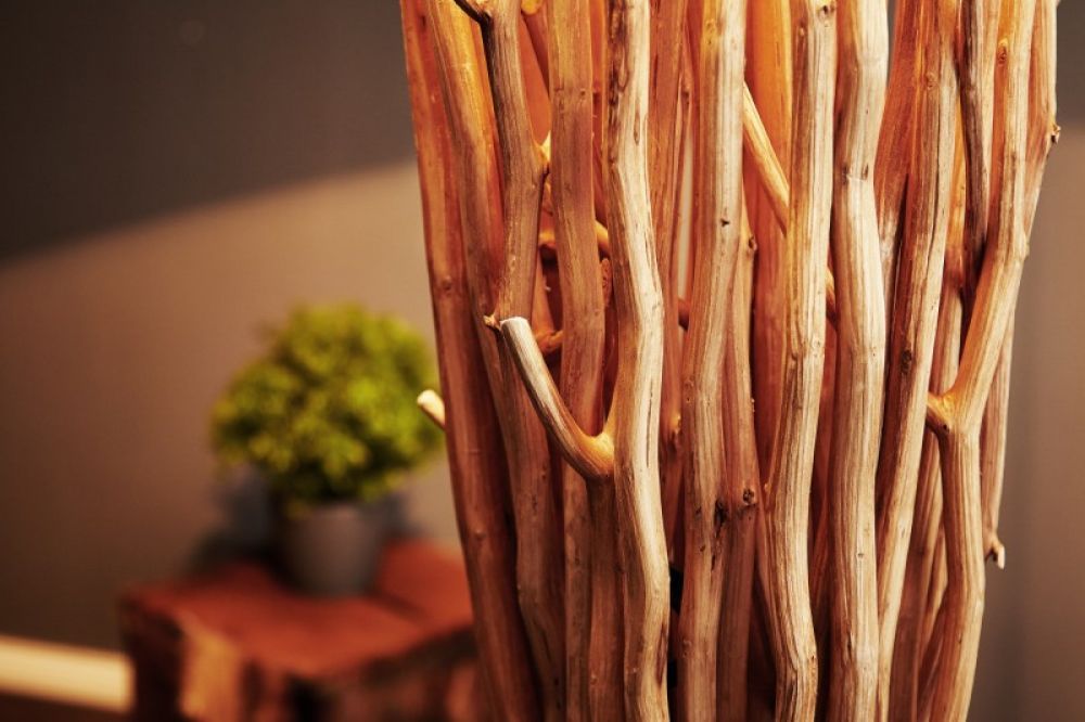 Lampa de podea din Lemn masiv Maro D55xH175cm Driftwood Euphoria