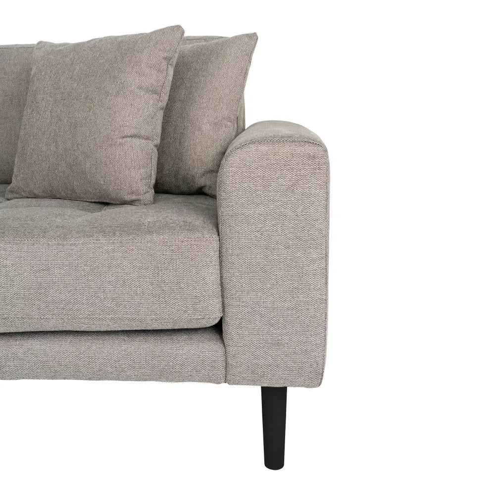 Coltar orientare stanga cu picioare din Lemn de fag Negru tapitat cu Stofa Bej L290xH76cm Lido
