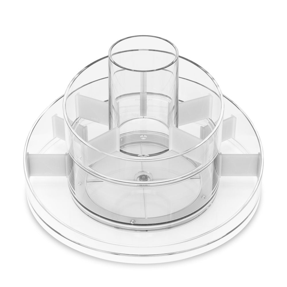 Organizator cosmetice din Acrilic Alb L25xH17cm Cascada