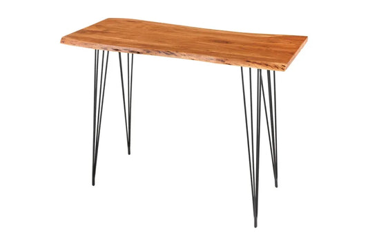 Masa bar din Lemn de salcam Maro si Metal Negru L140xH106cm Mammut hairpin