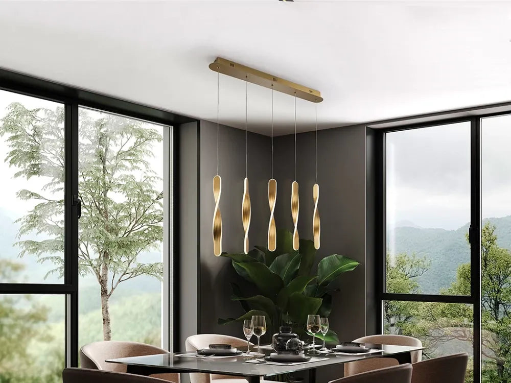 Lustra din Metal Auriu H150xL77cm Twist
