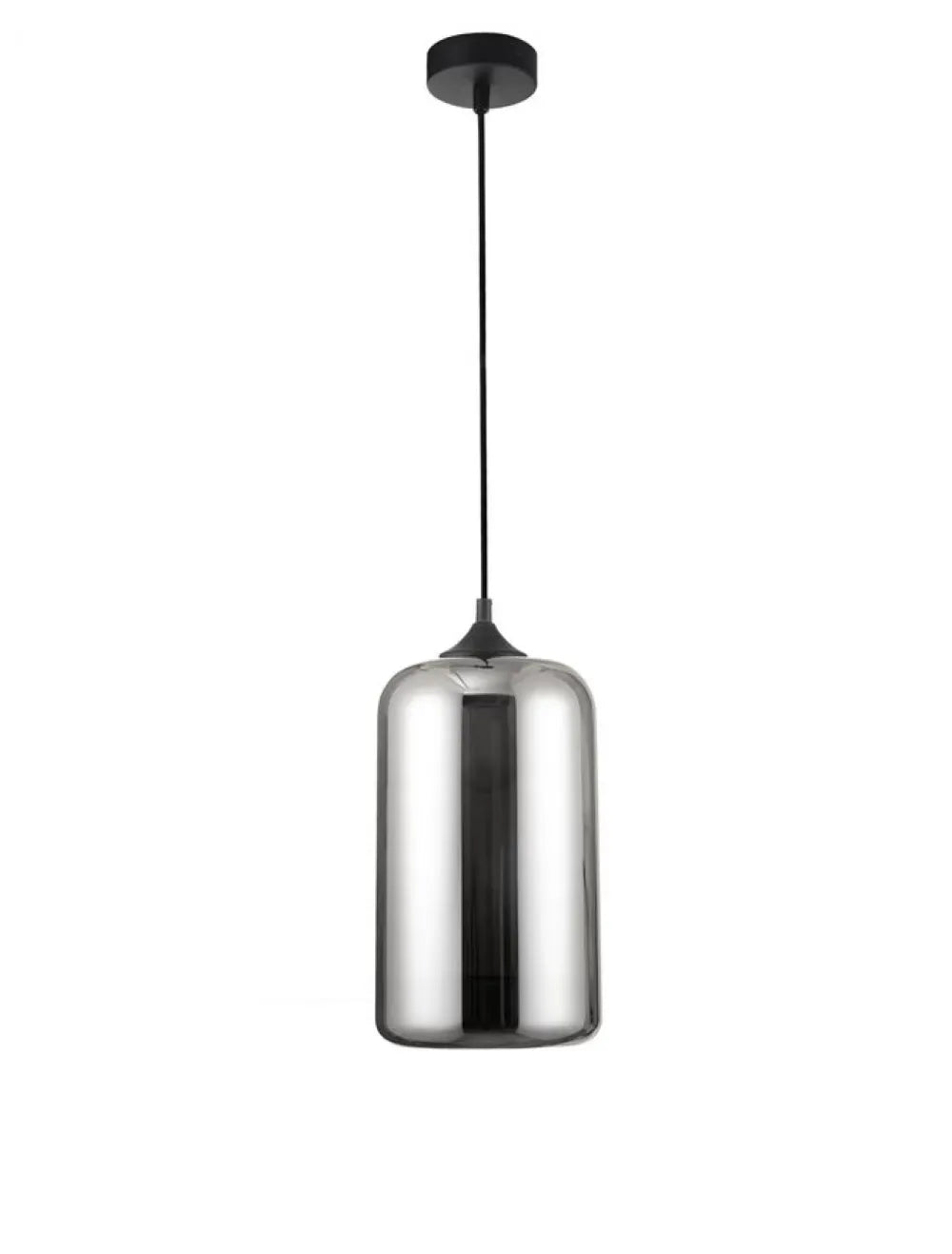 Pendul structura din Metal Negru si abajur din Sticla Crom H120xL17.5cm IP20 SAVAZ