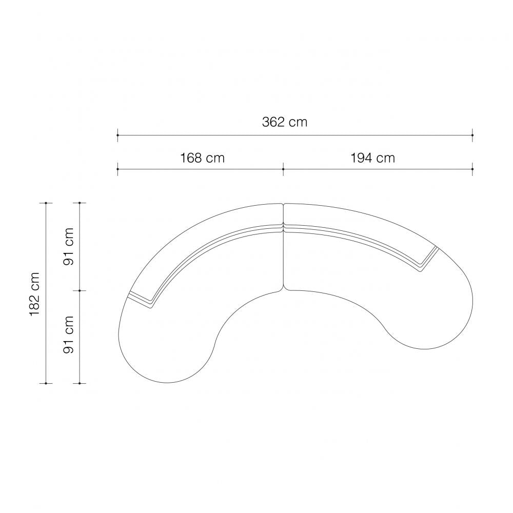 Canapea fixa Lennox Eichholtz tapitata cu Stofa Pausa Crem L355cm