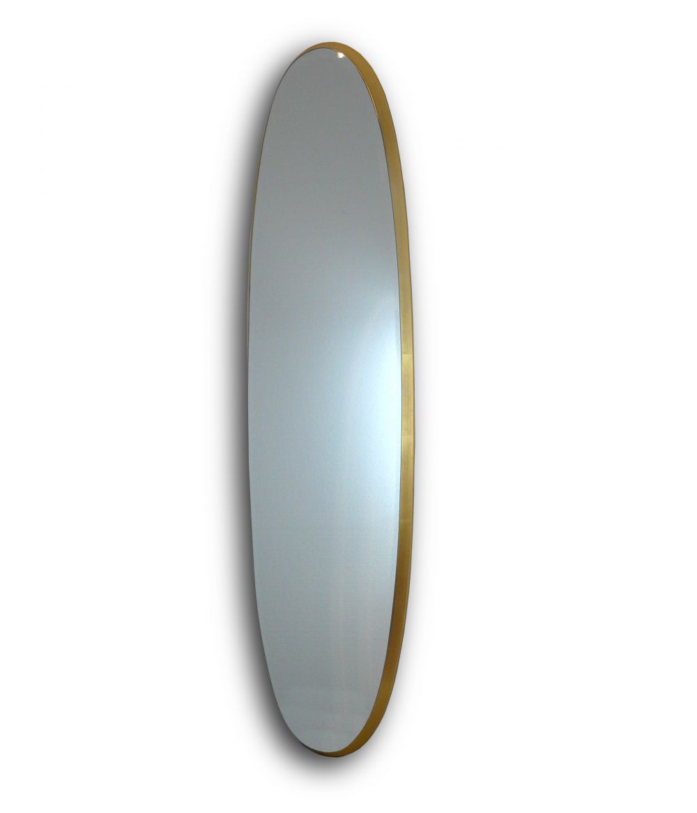 Oglinda Ovala cu rama din MDF Auriu Aries H136xL36cm