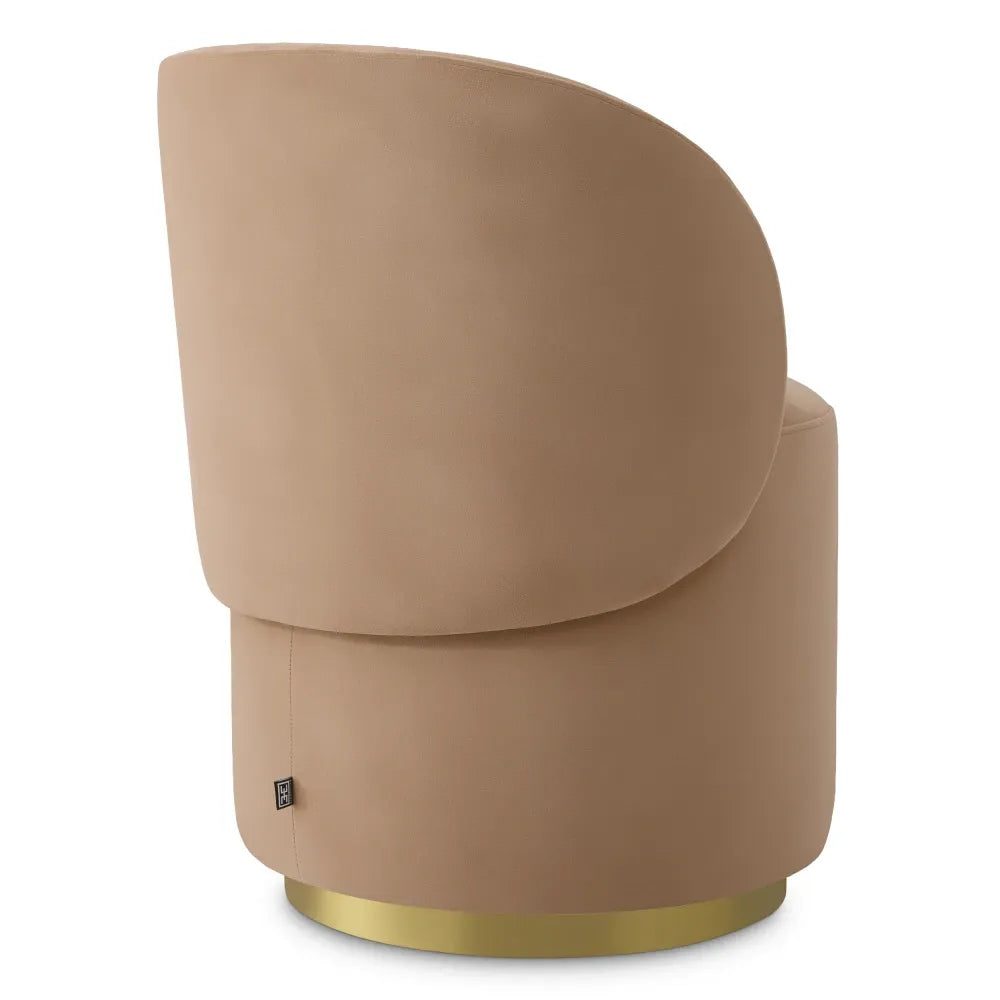 Scaun tapitat cu Catifea Piersica L61xA60xH77cm Greer Eichholtz