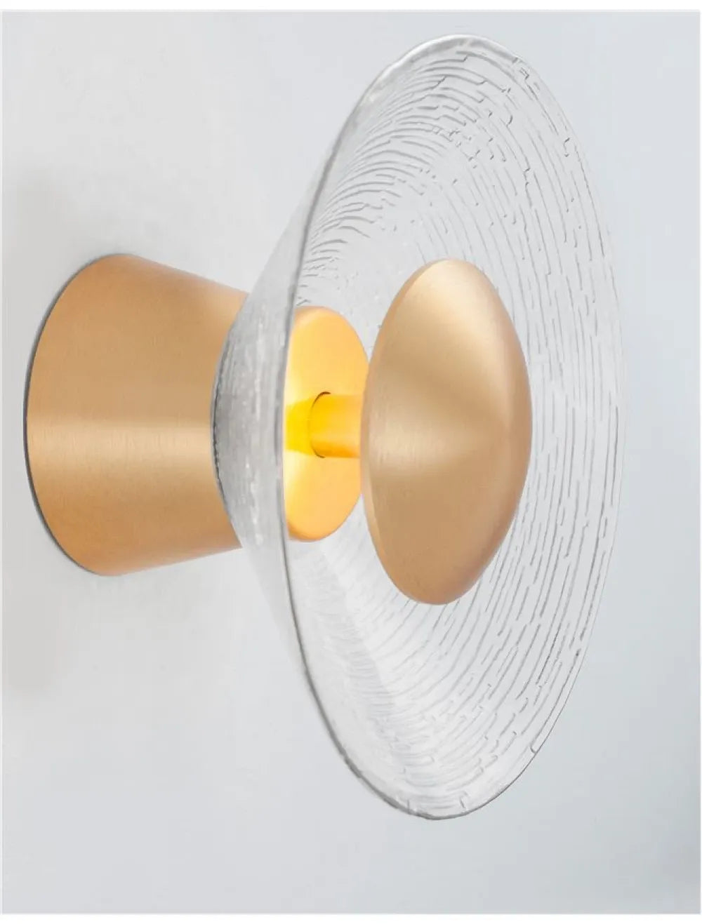 Aplica de perete structura din Aluminiu Auriu si abajur din Sticla Transparent H20xL20cm IP20 8W 536lm 3000k ESIL