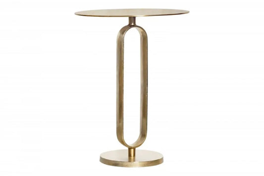 Masuta laterala Rotunda din Metal Auriu D45xH60cm Elegance