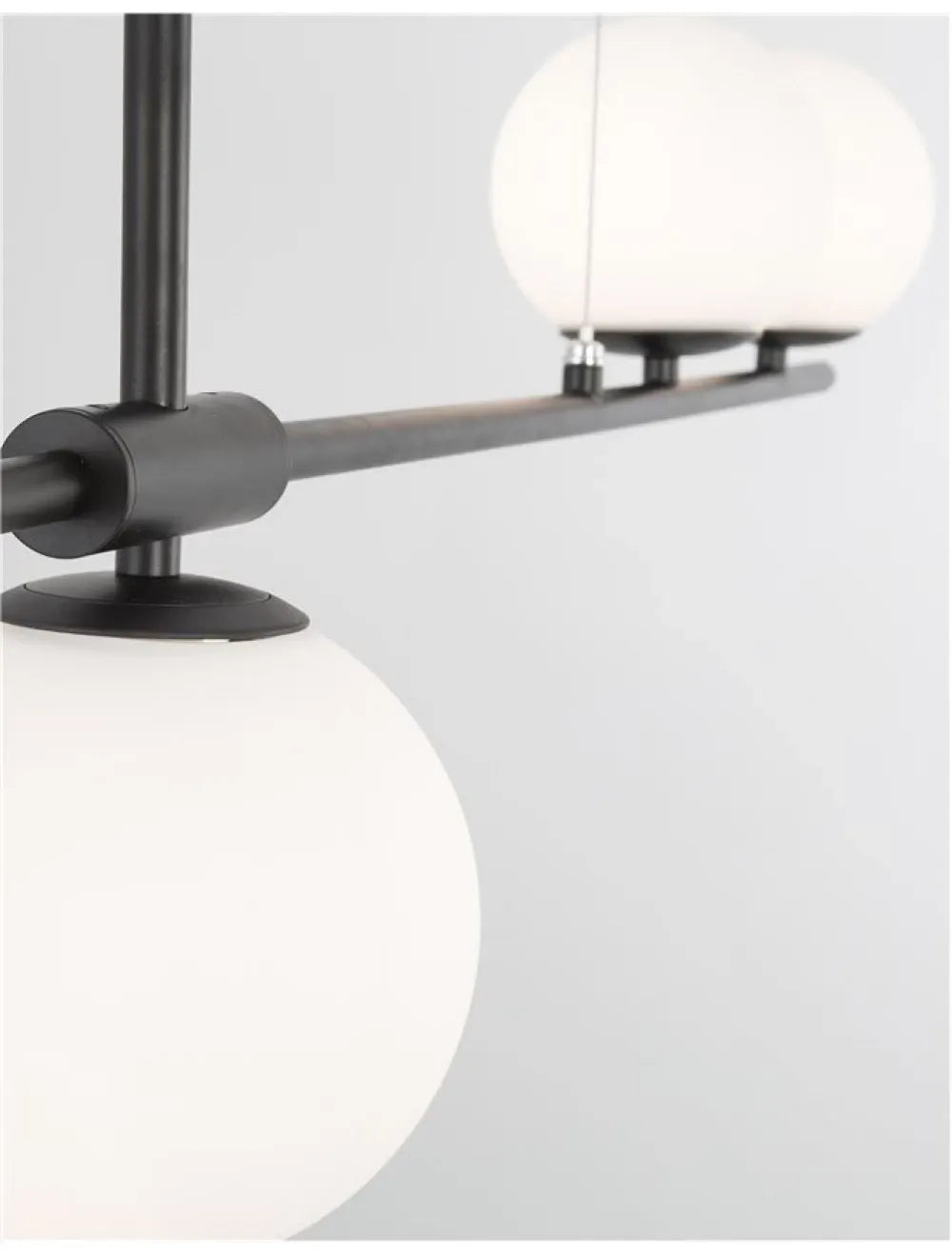 Lustra structura din Metal Negru si abajur din Sticla Alb H120xL100cm IP20 IMPERO
