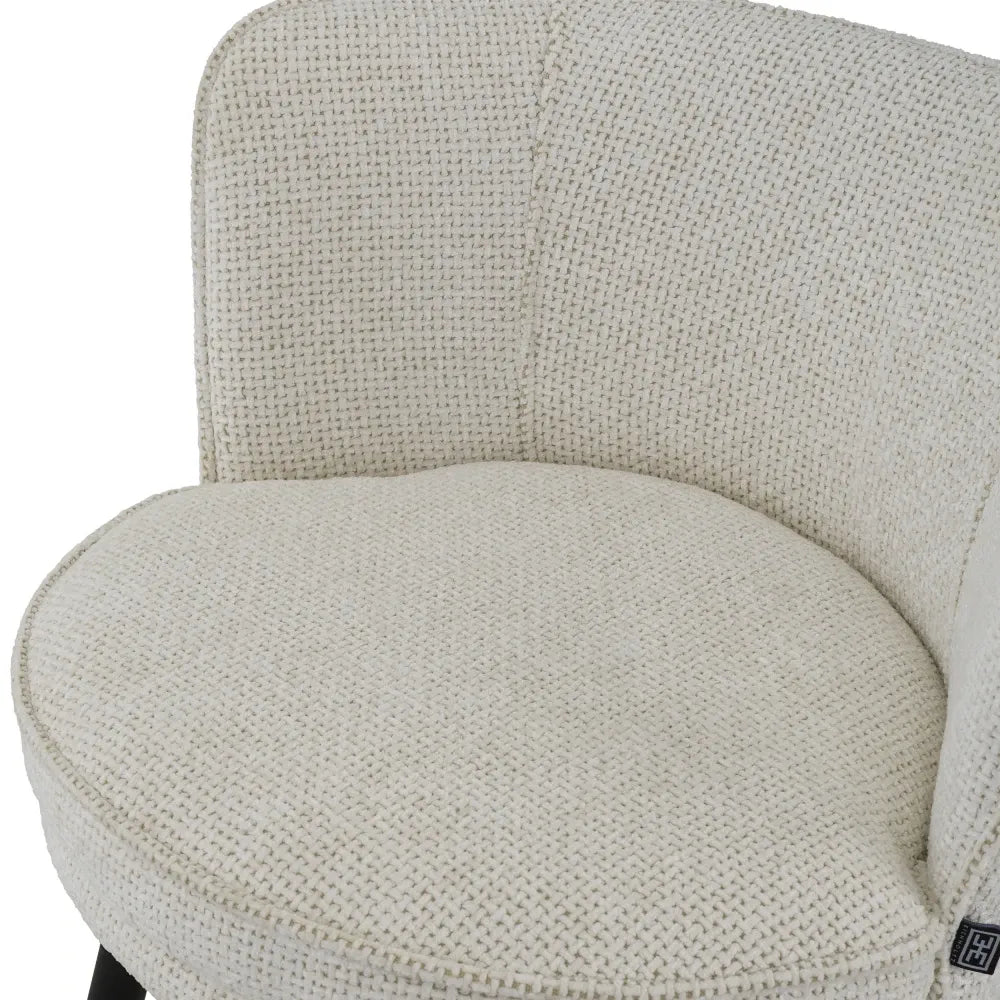 Scaun de insula rotativ tapitat cu Stofa Alb L53xA48xH91cm Grena Eichholtz