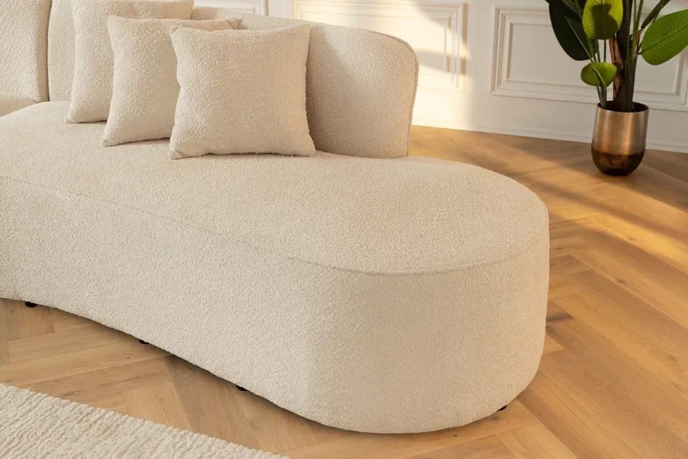 Canapea 3 locuri tapitat cu Stofa boucle Bej L330cm Atelier
