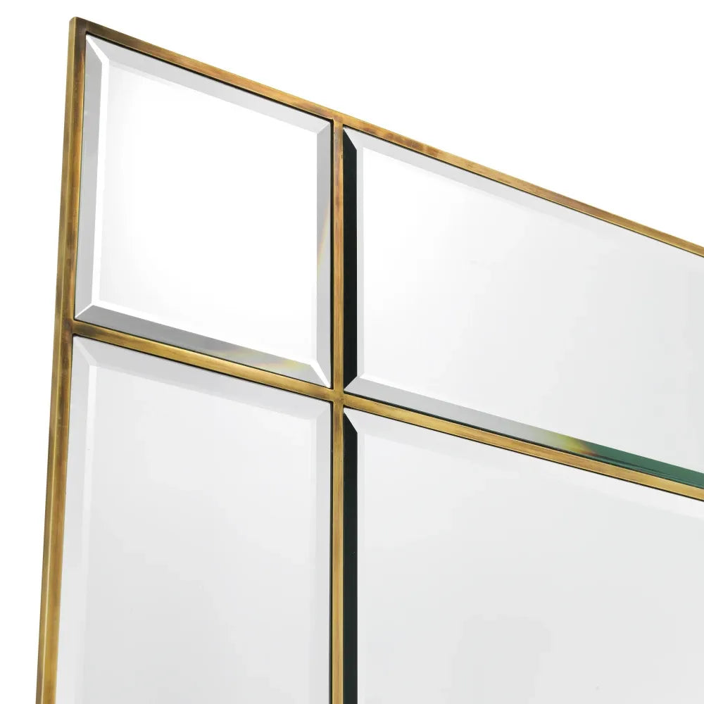 Oglinda cu iluminare din Metal/MDF Alama L90xH140cm Beaumont Eichholtz