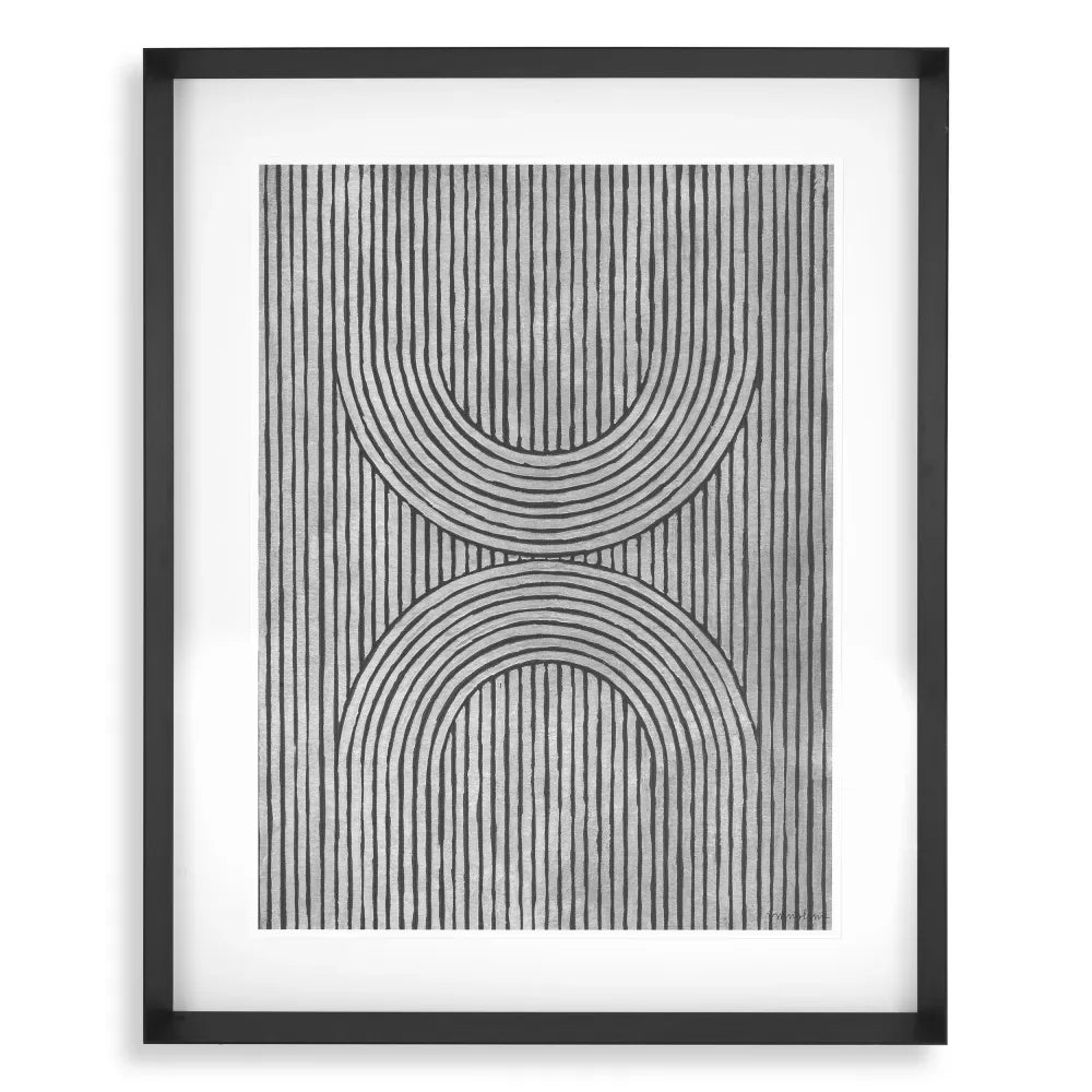 Set 2 tablouri print cu rama din Lemn Negru L84xH104cm Cedar grooves Eichholtz