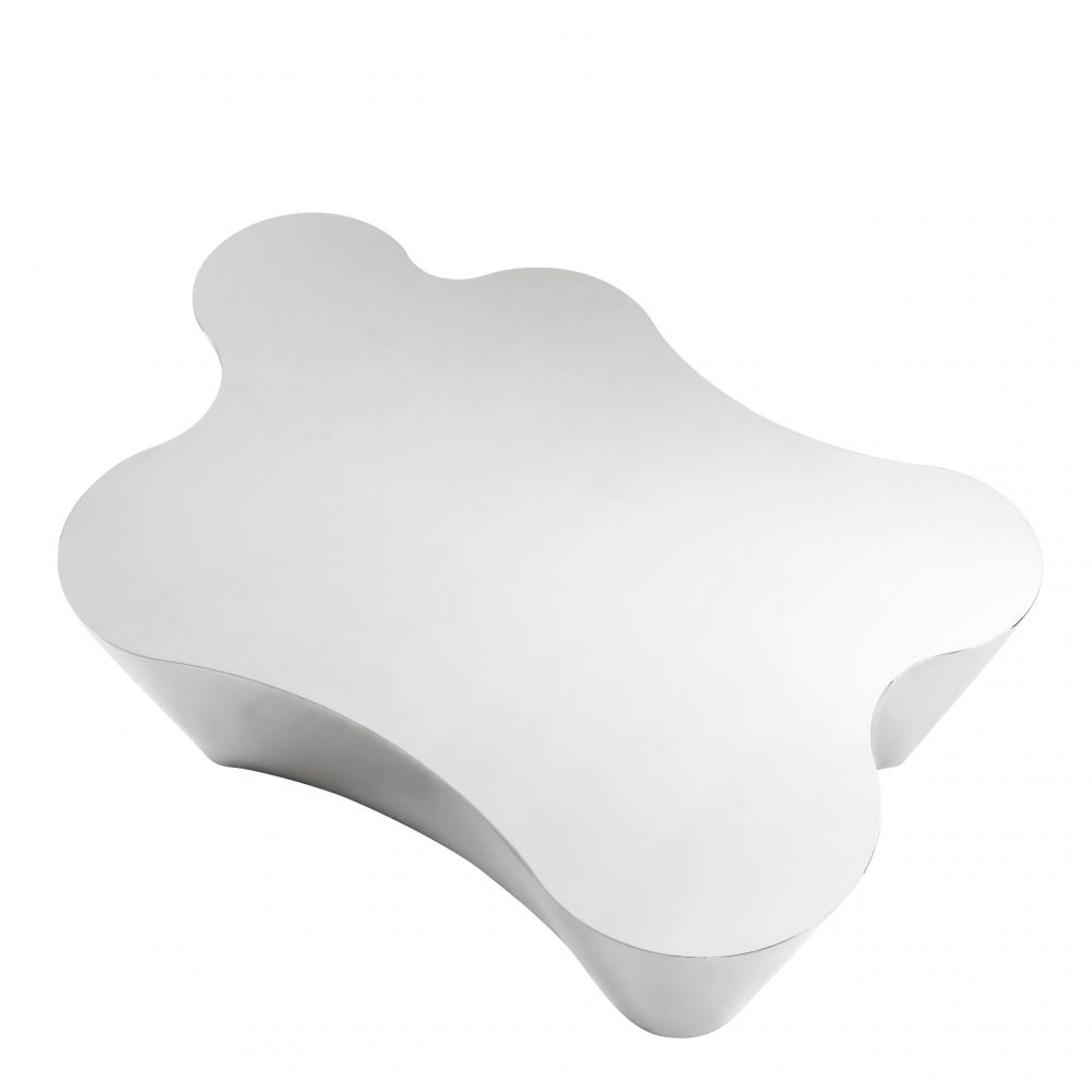 Masuta de cafea Asimetrica din Otel inoxidabil Argintiu L116xH38cm Sceptre