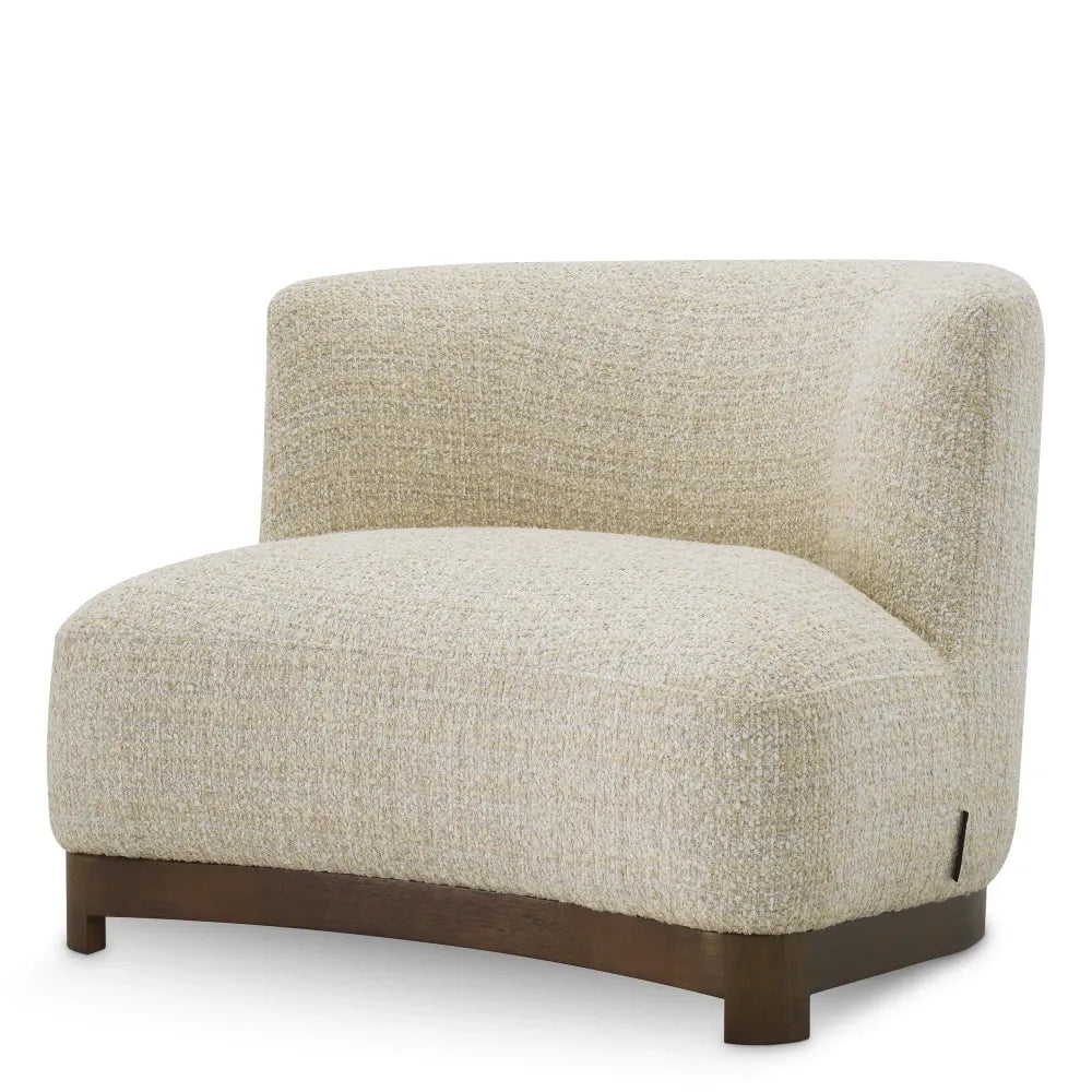 Fotoliu tapitat cu Chenille Bej L92xA92xH74cm Stelvio Eichholtz