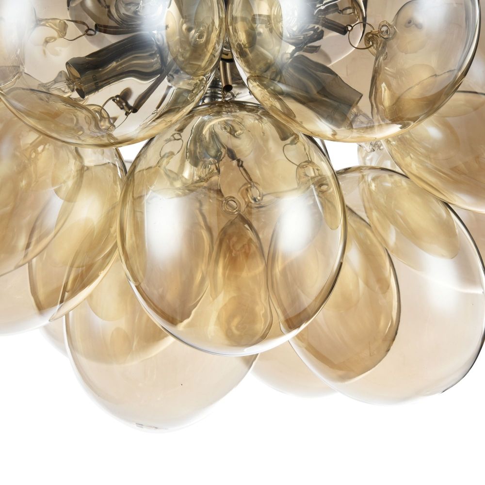 Candelabru Rotund din Metal si Sticla Argintiu/Auriu Balbo D38xH25cm