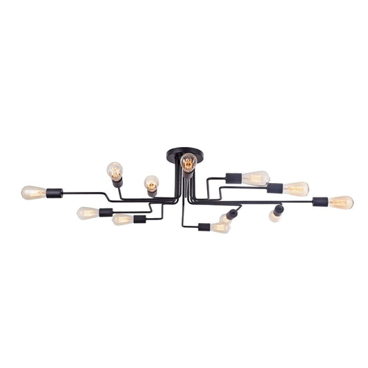 Candelabru Asimetric din Metal Negru Gilbert L123xH26cm