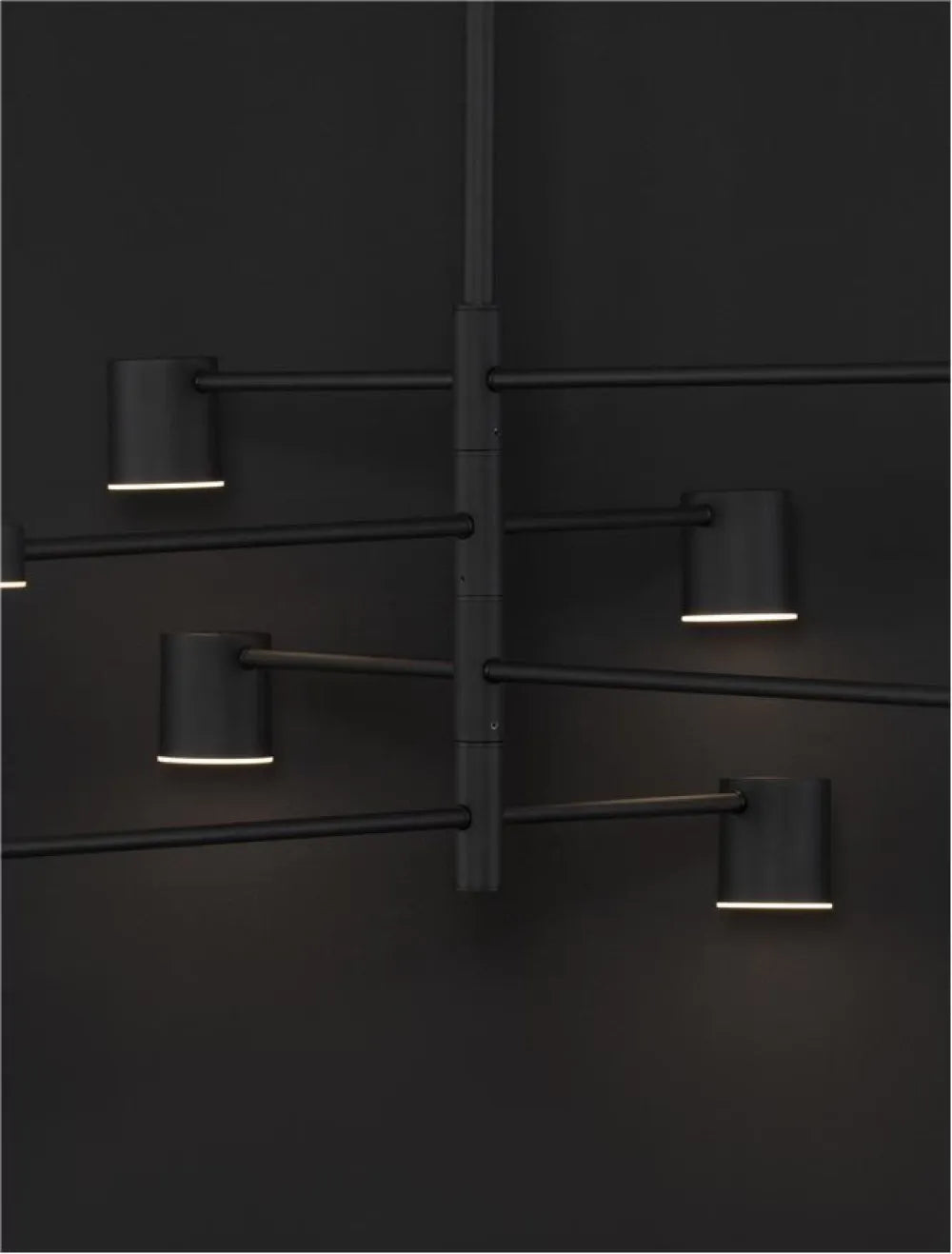 Candelabru structura din Aluminiu Negru si abajur din Acrilic Alb H100xL100cm IP20 40W 690lm 3000k NORDIK