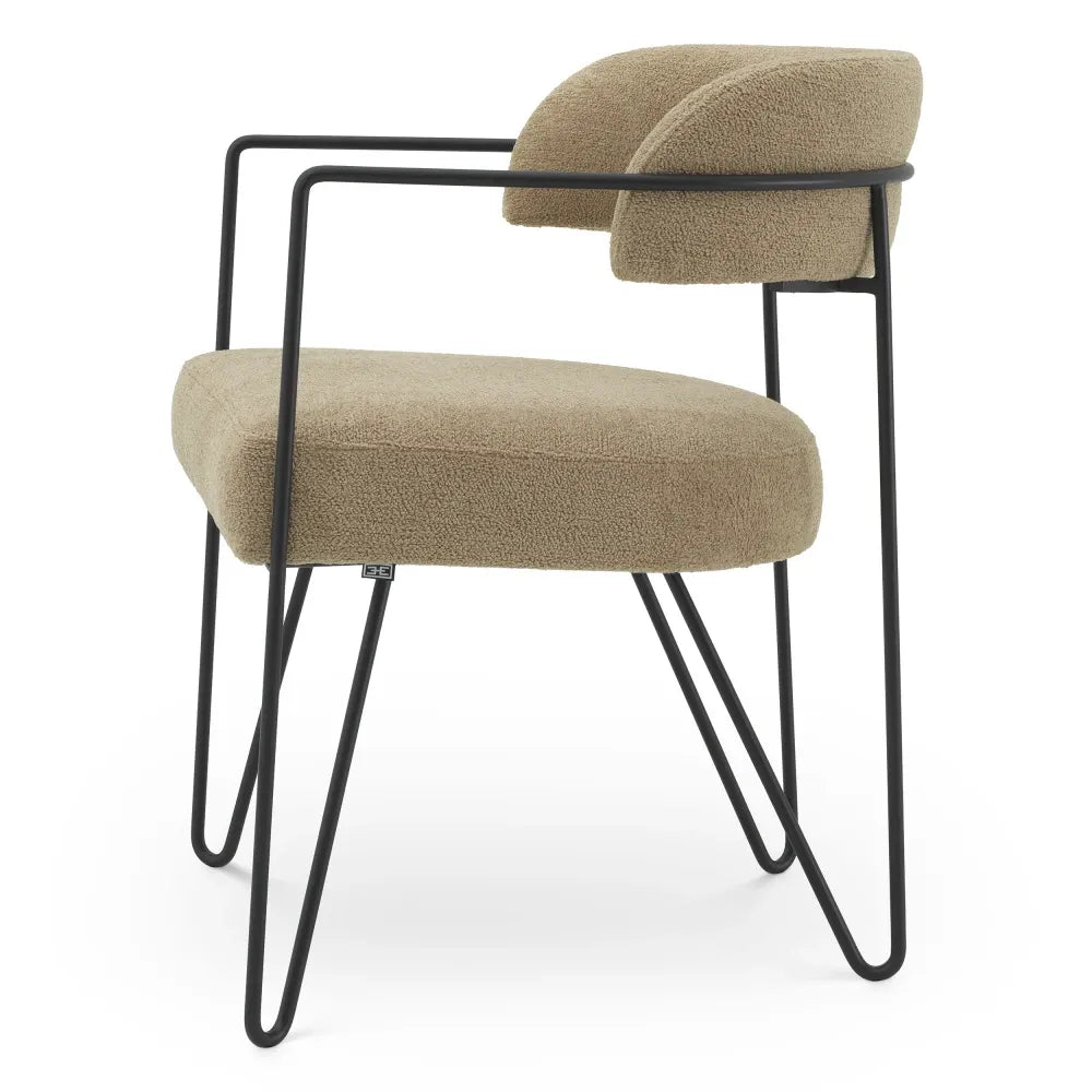 Scaun tapitat cu Stofa Bej L53xA57xH74cm Giuseppe Eichholtz