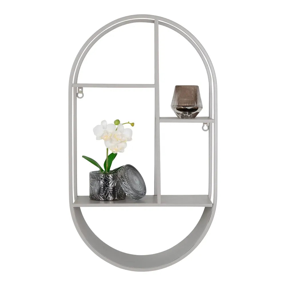 Raft de perete din Metal Gri L35xH60cm Feira