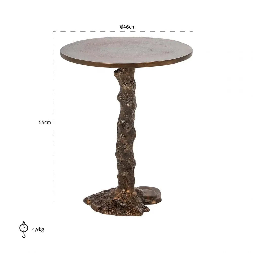 Masuta laterala Rotunda din Aluminiu Bronz D46xH55cm Misty