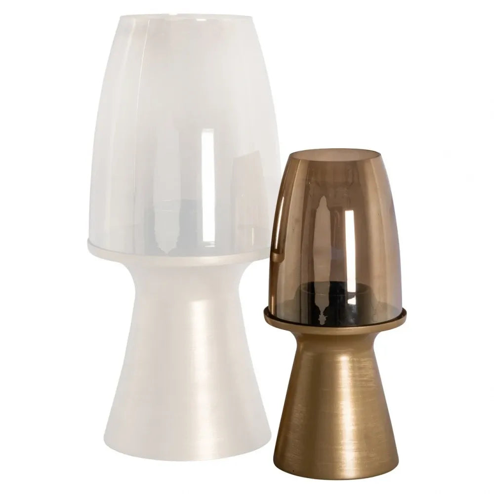 Suport lumanare din Metal/Sticla Auriu D18xH39cm Danea Richmond Interiors