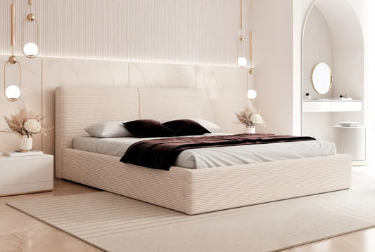 Pat 200 x 200 tapitat cu Corduroy Poso Bej deschis Noma