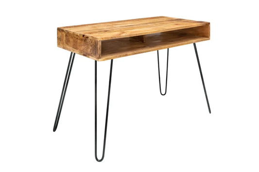 Birou din Lemn de mango Maro si Metal Negru L100xH77cm SCORPION