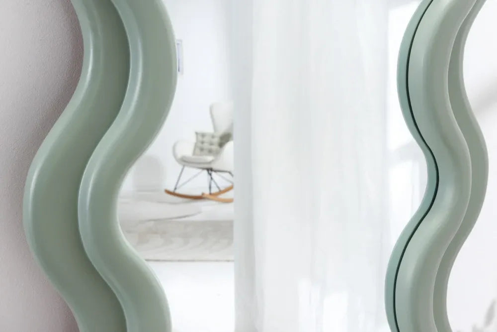 Oglinda cu rama din Poliuretan/MDF Verde H160xL70cm Curvy
