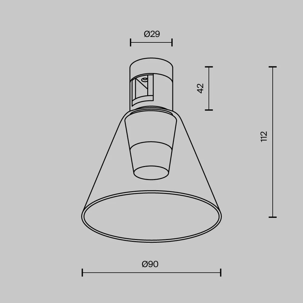 Spot pentru sina Flarity din Aluminiu Alama H10.2xD9cm 3W 60lm 2700k Bianca