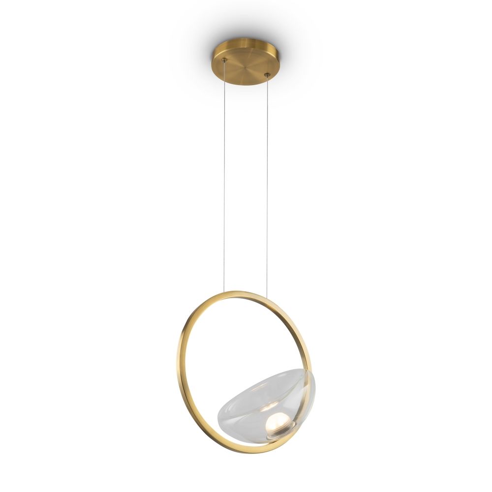 Pendul din Metal si Sticla Alama/Transparent D32xH235cm Lunare
