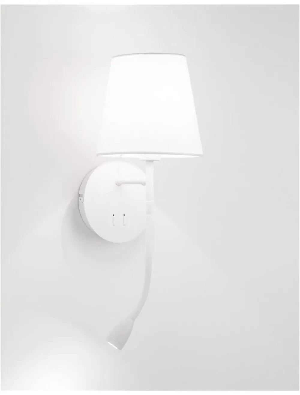Aplica de perete structura din Aluminiu Alb si abajur din Textil Alb H30xL19cm IP20 3W 180lm 3000k NIA