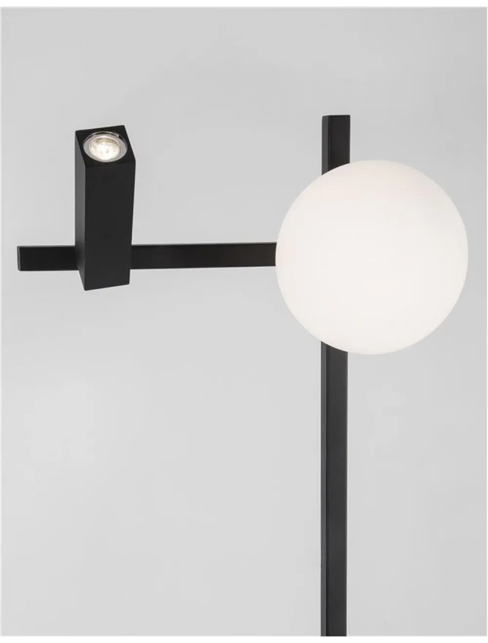 Lampa de podea structura din Metal Negru si abajur din Sticla Alb H150xL26.5cm IP20 9W 650lm 3200k JOLINE