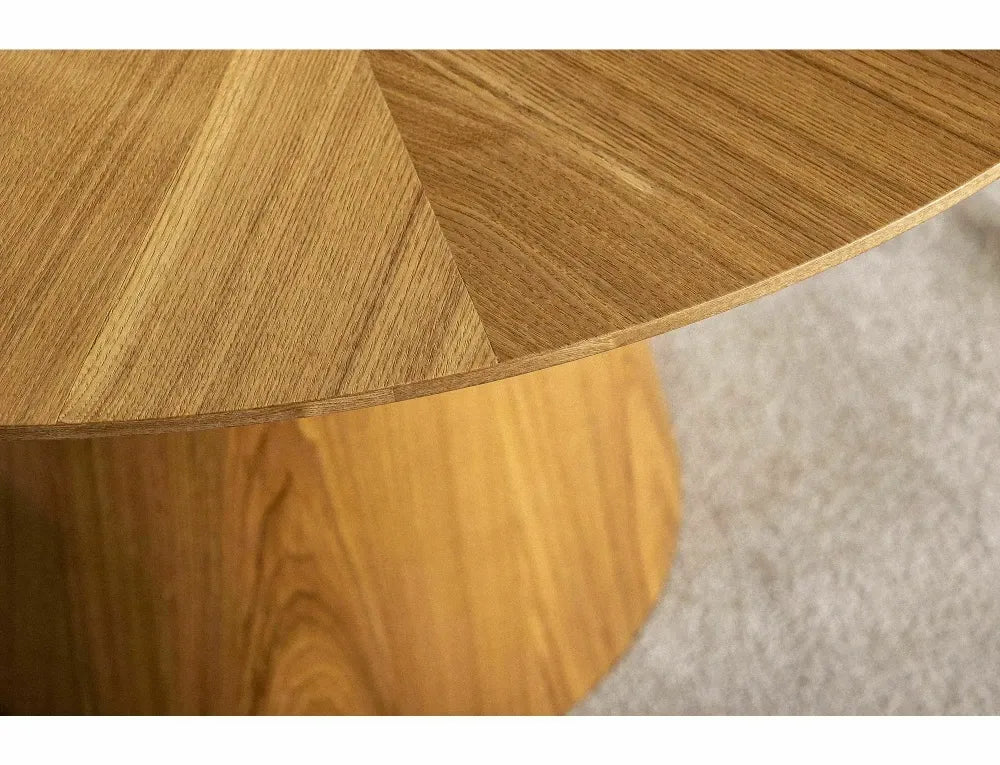Masa rotunda din MDF+Furnir de stejar Maro D120xH75cm Angel