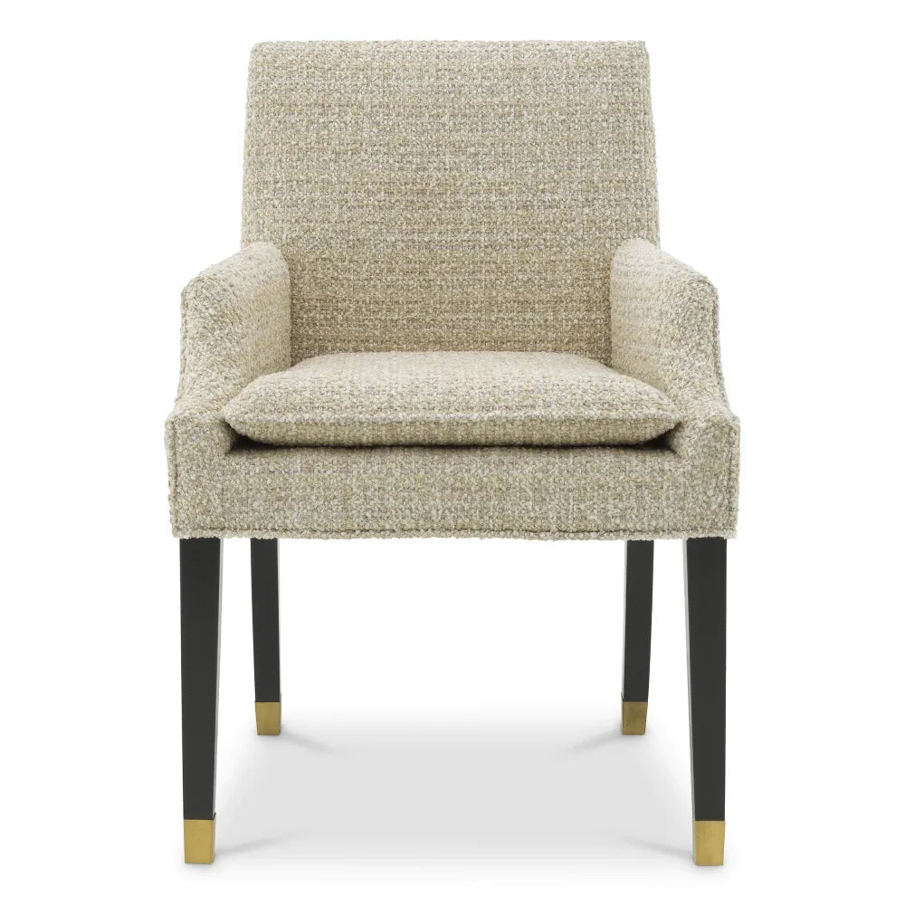 Scaun tapitat cu Chenille Bej L62xA64xH90cm Clayton Eichholtz